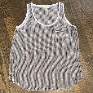 LOFT Women's Blue Patterned Tank Top